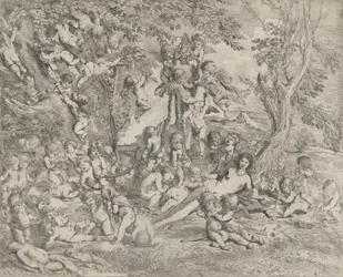 Venuksen puutarha, joka lepää keskellä Pan herman edessä ja ympäröi..., n. 1631-37.