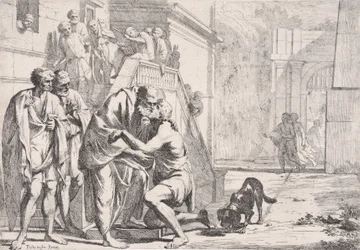 Tuhlaajapojan paluu, isä syleilemässä poikaansa sarjasta,..., n. 1645.