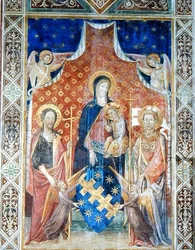 Madonna ja lapsi pyhien kanssa (fresko)