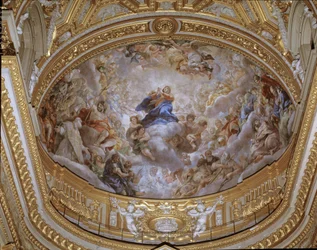 Neitsyt Marian taivaaseenottaminen, Pietro da Cortona (Peter of Cortona) (1596-1669), 1652, Rooma, Chiesa di Santa Maria in Vallicella, Italia
