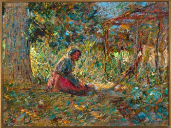 Puutarhassa, noin 1891