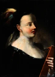 Nainen Kitaran kanssa (öljy kankaalle)