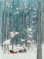 Taikametsä, 2010 (akvarelli ja guassi paperille)