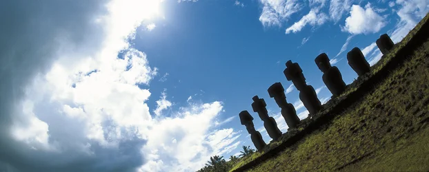 Moai-patsaat, Rapa Nuin kansallispuisto pääsiäissaarella, Chile