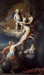 Allegoria Ferdinand IV:n (1751-1825) lasten kuolemasta (öljy kankaalle)