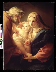 ""Pyhä perhe"" (Pyhä perhe) Pompeo Girolamo Batonin (1708-1787) maalaus noin 1740 Pushkin-museo, Moskova