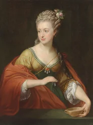 Muotokuva Alexandra Evtihievna Demidovasta 1724-1789 Kleopatran kanssa, 1770-luvun alku.