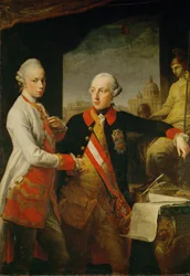 Veljekset Joosef ja Leopold, keisarinna Maria Teresian ja Lothringenin keisari Franz-Stefanin pojat (öljy kankaalle) (kuva)