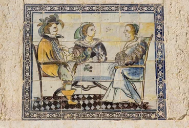 Azulejo-laattoja palatsin puutarhoissa