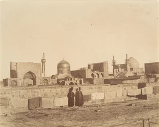 [Yleinen näkymä MESHEDiin hamamin katolta.], 1840-60-luku.