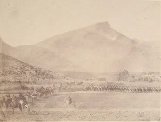 [Lähtö Khivan Khanin metsästyshaudalle], 1840-60-luvut.