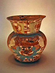 Koristeltu maljakko, Teotihuacan Culture (keraaminen)