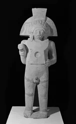 Centeotl, maissin jumala, Huastecan, n. 1000-1250 (kalkkikivi)
