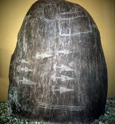 Camunnien sivilisaatio. Bagnolo-stele tyyppi 1 a