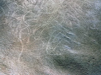 Naishahmojen ja mammuttien ääriviivat, paleoliittinen kausi (noin 40000-12000 eKr.) (kuva)