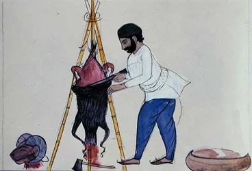 Teurastaja, noin 1890 (vesiväri paperille)