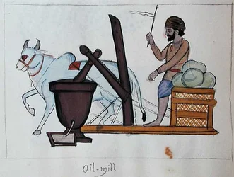 Öljytehdas, n. 1890 (akvarelli paperille)