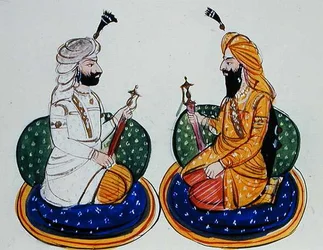 Sardar Sher Singh Attariwala ja Maharaja Sher Singh Attariwala, n. 1890 (akvarelli paperille)