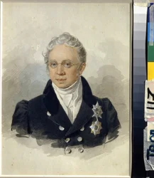 Muotokuva kreivi Charles Robert de Nesselrodesta (Karl Robert von Nesselrode) (1780-1862). (Kreivi K. R. Nesselroden muotokuva). Pjotr ​​(Piotr) Fjodorovitš Sokolov (Pierre Sokolov) (1791-1848) työ, akvarelli paperille, vuoden 1829 jälkeen. Venäläinen taid