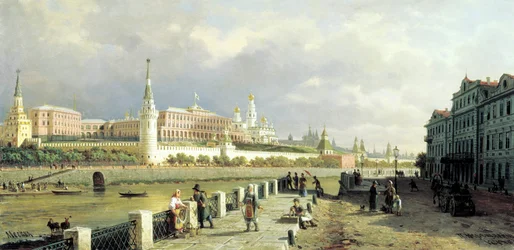 Näkymä Kremliin Sofian rantakadulta Moskovassa, 1879.
