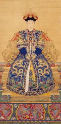 Keisarinna Xiaogongren (1660-1723) (tussi ja väri silkille)