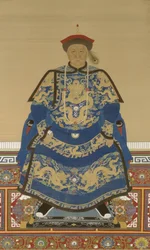 Muotokuva Oboista (n.1610-1669), keisari Kangxin valtakauden regentti (muste ja väri silkille).