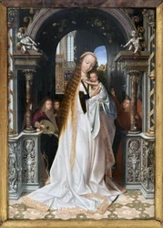 Neitsyt ja lapsi enkelien ympäröimänä, Quentin Metsysin (1466-1530) maalaus, valokuvaus, KIM Youngtae, Lyon, Musee des Beaux Arts de Lyon.
