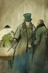 "Vautrin", kuvitus "Le Pere Goriot" -kirjaan, Honore de Balzacin (1799-1850) romaaniin, jonka Rene Kieffer julkaisi Pariisissa vuonna 1922