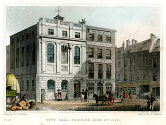 Town Hall, Borough High Street, Southwark, Lontoo, 1830.