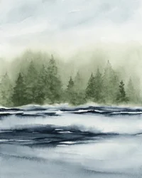 Sumuisen metsän järvi