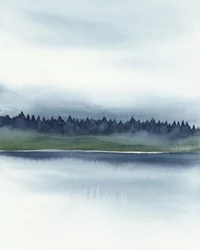 Sumuisen metsän järvi