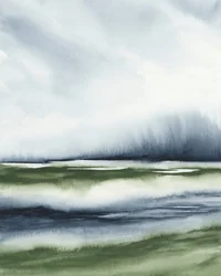 Sumuisen vihreä maisema