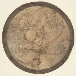 Ilmoituksen enkeli -sarjakuva kirjontaa varten, 1466-1524.