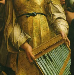 Pyhä Cecilia Pyhän Paavalin, Pyhän Johannes evankelistan, Pyhän Augustinuksen ja Magdalan Marian ympäröimänä, noin 1513 (yksityiskohta vuodelta 182507)