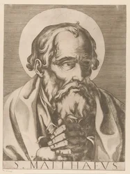 Pyhä Matteus S. Matthaeus (otsikko esineessä) Kristus, Maria ja kaksitoista apostolia (sarjan nimi) Il sacrato collegio apostolico (sarjan nimi)
