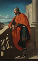 "Muotokuva Wisigoth-kuningas Ataulfista (Athavulf, Atawulf tai Athaulf) (410-415) Raimundo de Madrazon ja Garretan (1841-1920) maalaus 1888 Madridin tuomioistuimien palatsi