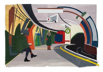 Hampstead Tube, 2023 (akryyli ja kollaasi paperille)