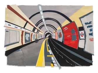 Mind the Gap, 2023 (akryyli ja kollaasi paperille)