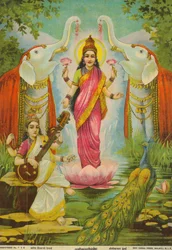 Lakshmi Saraswati Sanyog, kirjoittanut Raja Ravi Varma