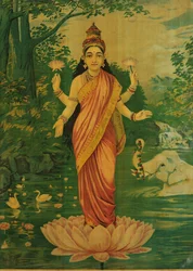 Lakshmi, kirjoittanut Raja Ravi Varma ja Ravi Varma Press, 1930-luku.