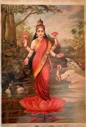 Lakshmi, Ravi Varma Fine Art Lithographic Press, Bombay, 1894.