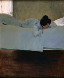 Laiskuus - Laiskuus - Ramon Casasin (1866-1932) maalaus - n. 1898 - Öljy kankaalle - 32643 - Katalonian kansallinen taidemuseo, Barcelona