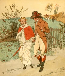 Kaksi nuorta rakastajaa kaistalla, c1880.