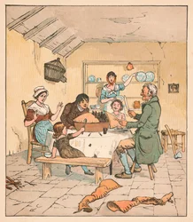Kun piirakka avattiin, linnut alkoivat laulaa, 1880.