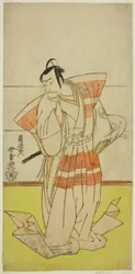 Näyttelijä Nakamura Nakazo I Kudo Suketsunena näytelmässä Edo no Fuji Wakayagi Soga, esitettiin Nakamura-teatterissa ensimmäisenä kuukautena, 1789