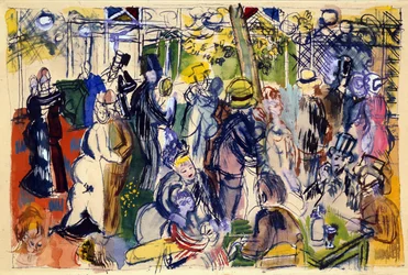 Le Moulin de la Galette (akvarelli, kynä ja muste)