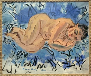 Nainen alasti. Raoul Dufyn (1877-1953) maalaus, öljy kankaalle.