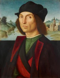 Miehen muotokuva par Raphael (1483-1520), n. 1502-1504 - Öljy puulle, 47,5x37,2 - Liechtensteinin museo