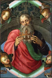 Isä Jumala (fragmentti Baroncin alttaritaulusta) Raphael (1483-1520). Tempera paneelissa, koko: 112x75