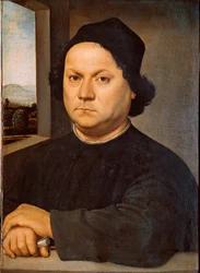 Taidemaalari Pietro Peruginon (n. 1448-1523) muotokuva sanoi Rafaelin Perugin-maalauksen (Raffaello Sanzio 1483 - 1520)